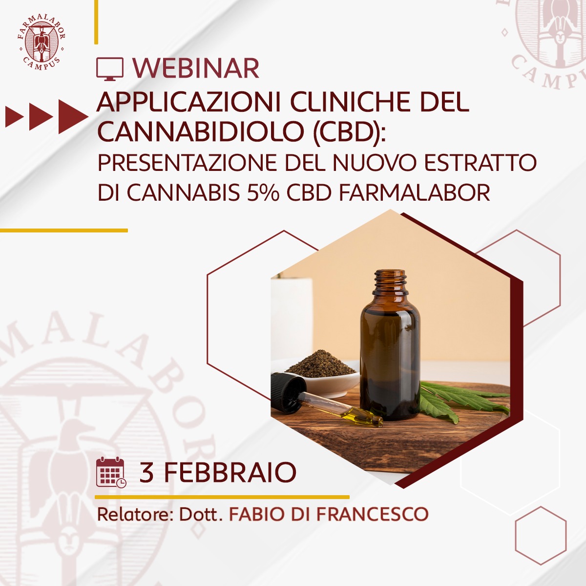 Applicazioni cliniche del cannabidiolo (CBD): presentazione del nuovo Estratto di cannabis 5% CBD Farmalabor