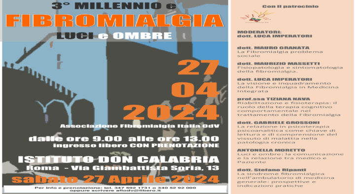3° Millennio e Fibromialgia – Luci e Ombre – Roma 27 Aprile 2024